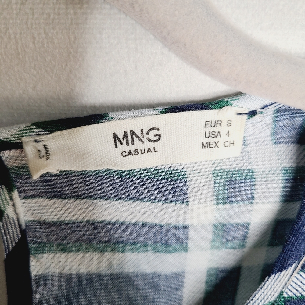 Mango Check Print Ruffle Blouse - Picture 3 of 4